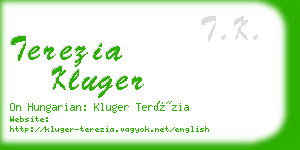 terezia kluger business card